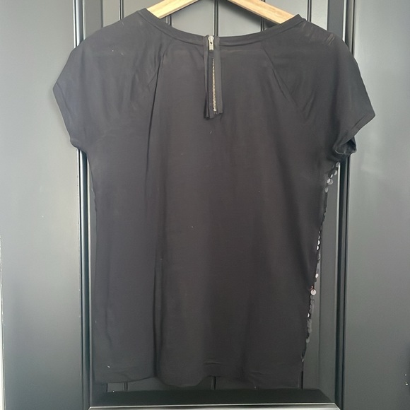 LOFT black sequin (front) short sleeve tee - Picture 3 of 6